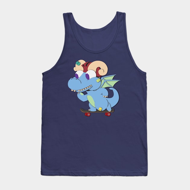 Skateboard Dragon Tank Top by PaperStingRay